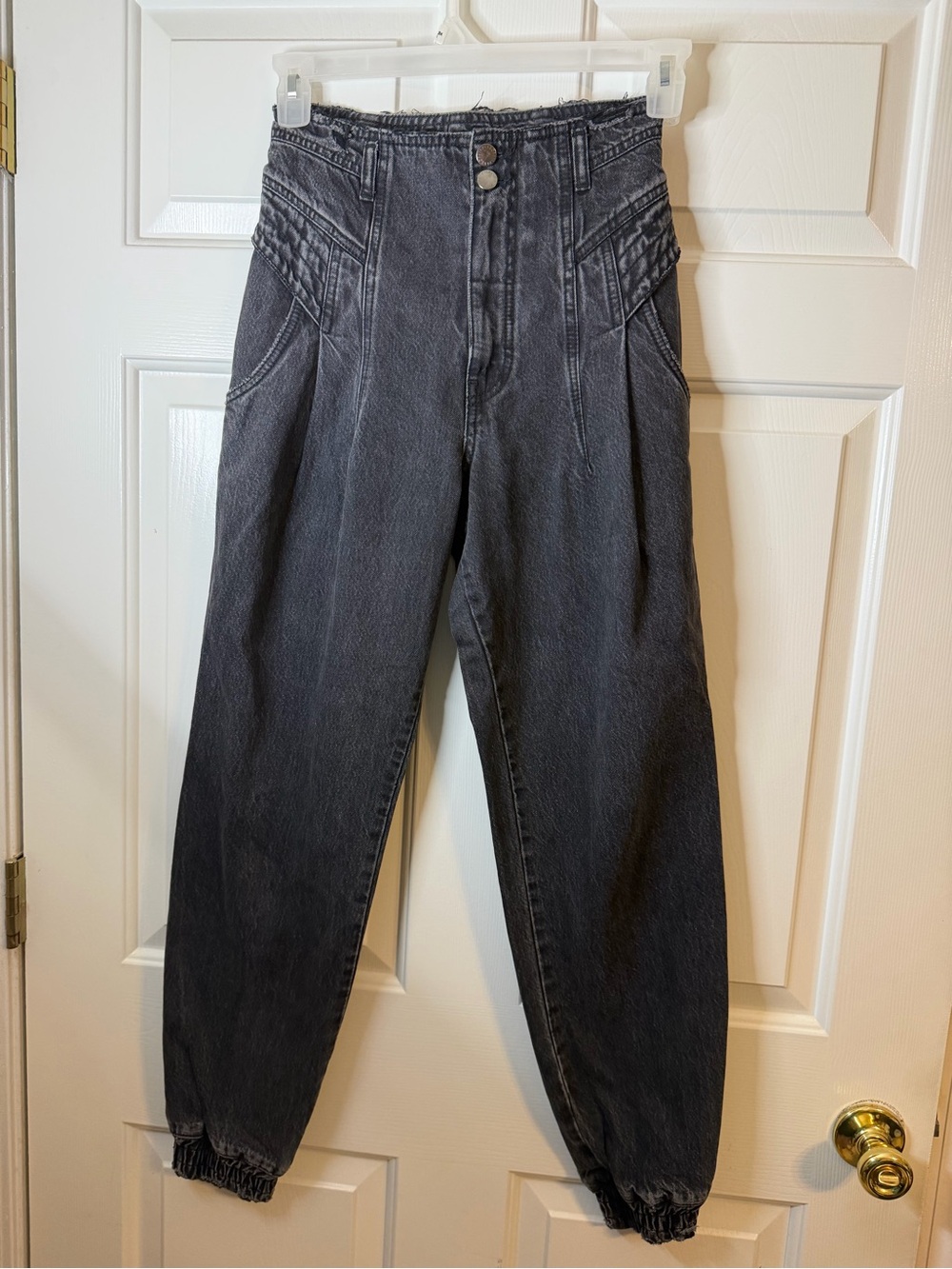 Retrofete High-Rise Distressed Washed Black Miriam Jeans Retro look Sz 25